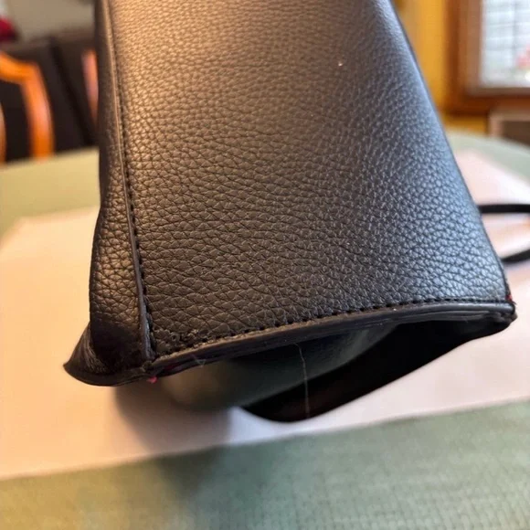 Steve Madden Black Tote with Gold Monogram - Picture 4 of 6